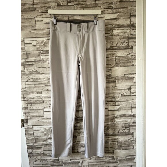 Mizuno Youth Flat Front Regular Fit Polyester Open Bottom White Baseball Pants - Picture 1 of 10
